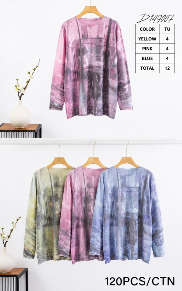 Bluzki damskie Roz Standard, Mix Kolor Paczka 12 szt